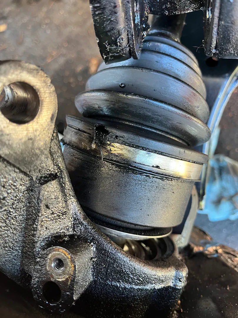CV boot and ball joint together — one call, both replaced, so the corner is done properly — Riverside, CA