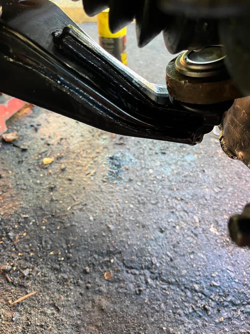 Lower control arm dropped to get the joint out — Riverside, CA